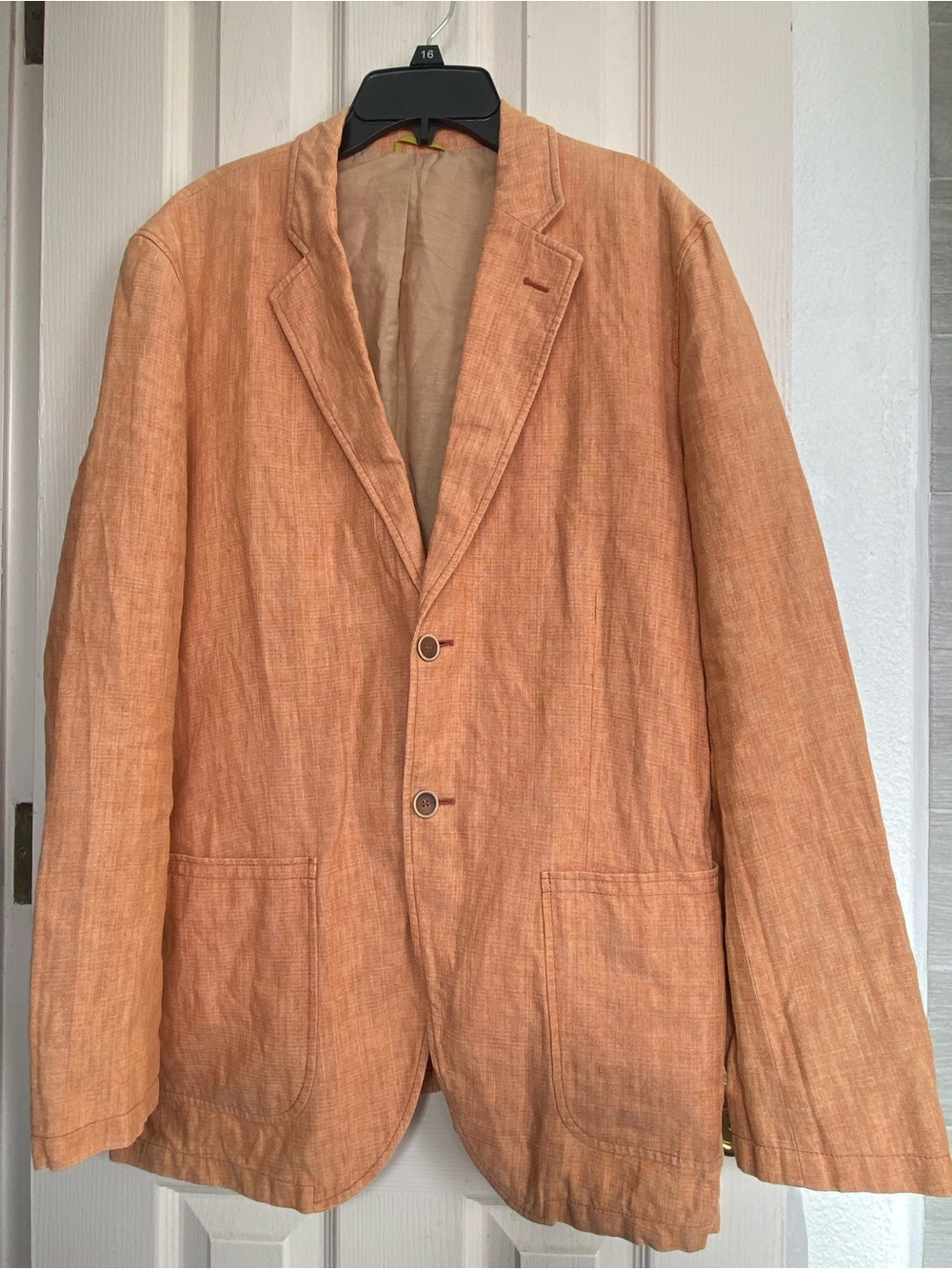 Men's Orange Linen Blazer - Lightweight Casual Sport Coat